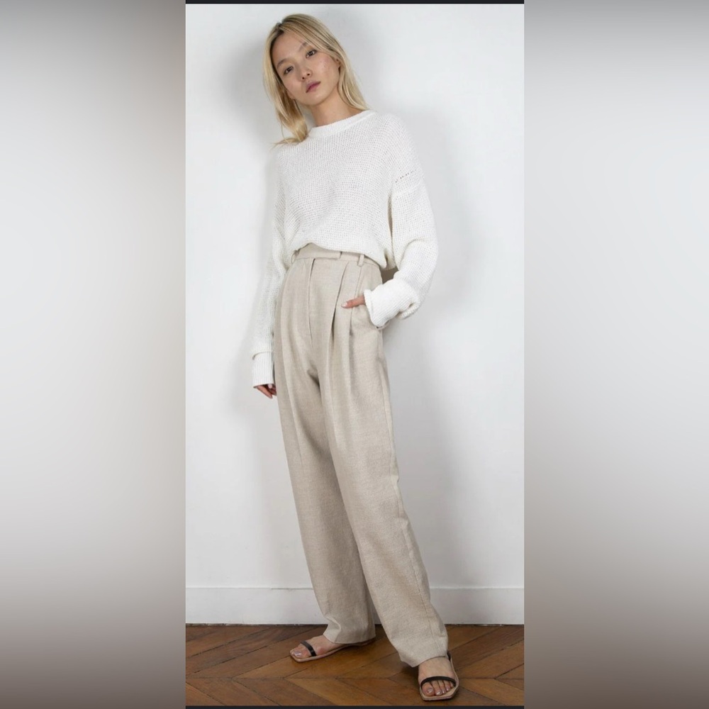 THE FRANKIE SHOP Women's Trouser Pants Size S In Beige